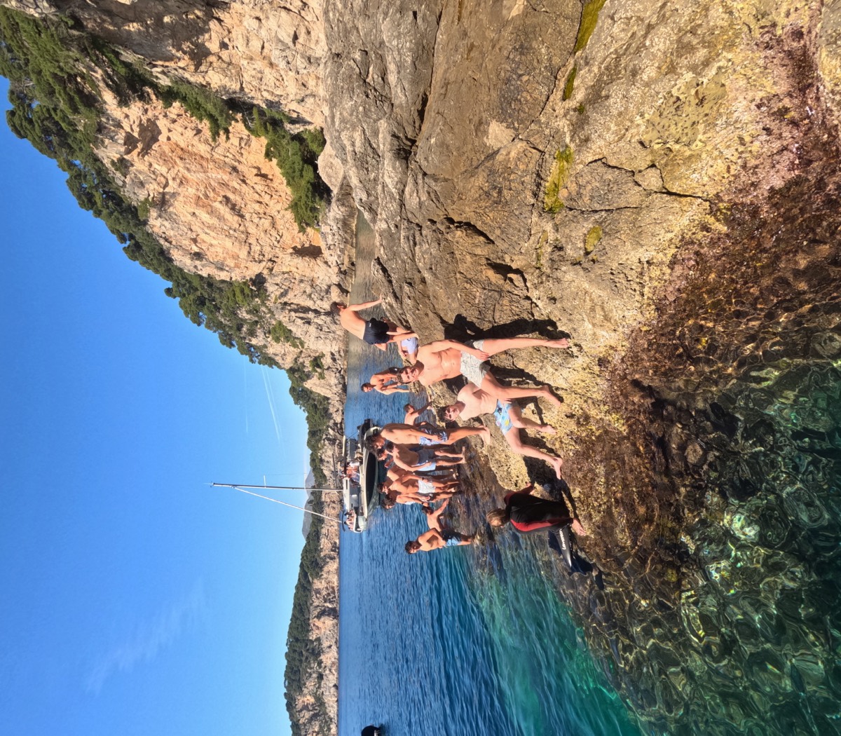 A group on the cliffs in Croatia